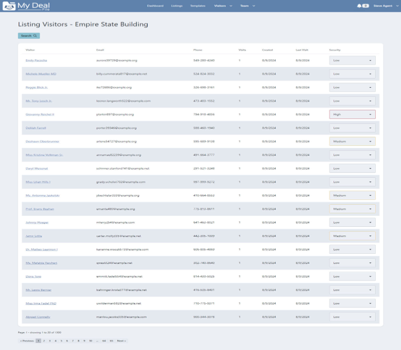 screenshot of My Deal File